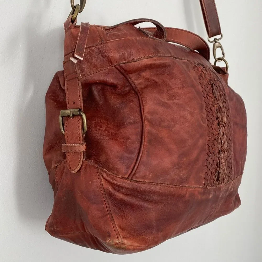 Idyllwind Brown Leather Boston Bag Shoulder Strap & Handles Western Boho Coastal